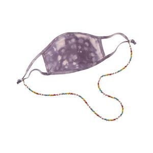 Fallon & Royce Cloth Face Mask & Beaded Chain, Purple